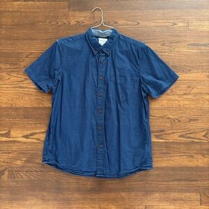 Indigo Men’s Large Button Up Casual Dress Shirt Navy Blue